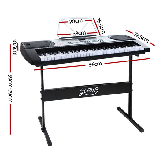 Alpha 61 Keys Electronic Piano Keyboard Digital Electric w/ Stand