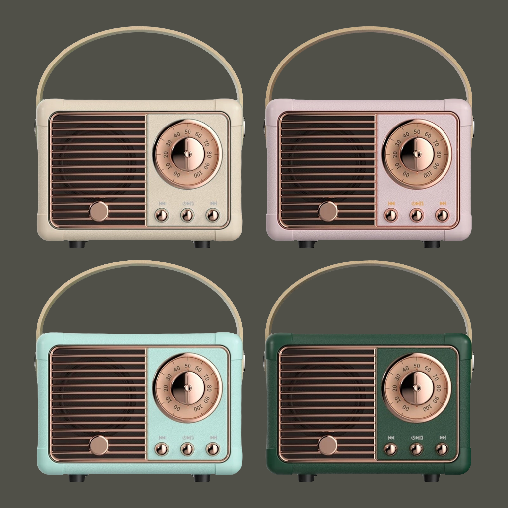 Bluetooth Compact Retro Speakers with Radio